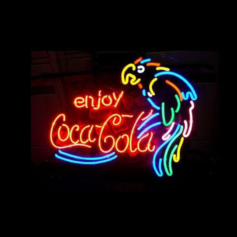 Enjoy Coca Cola Parrot Øl Bar Åben Neon Skilt