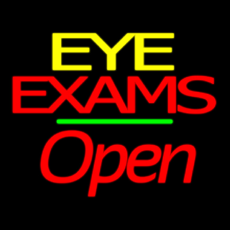 Eye E ams Open Green Line Neon Skilt