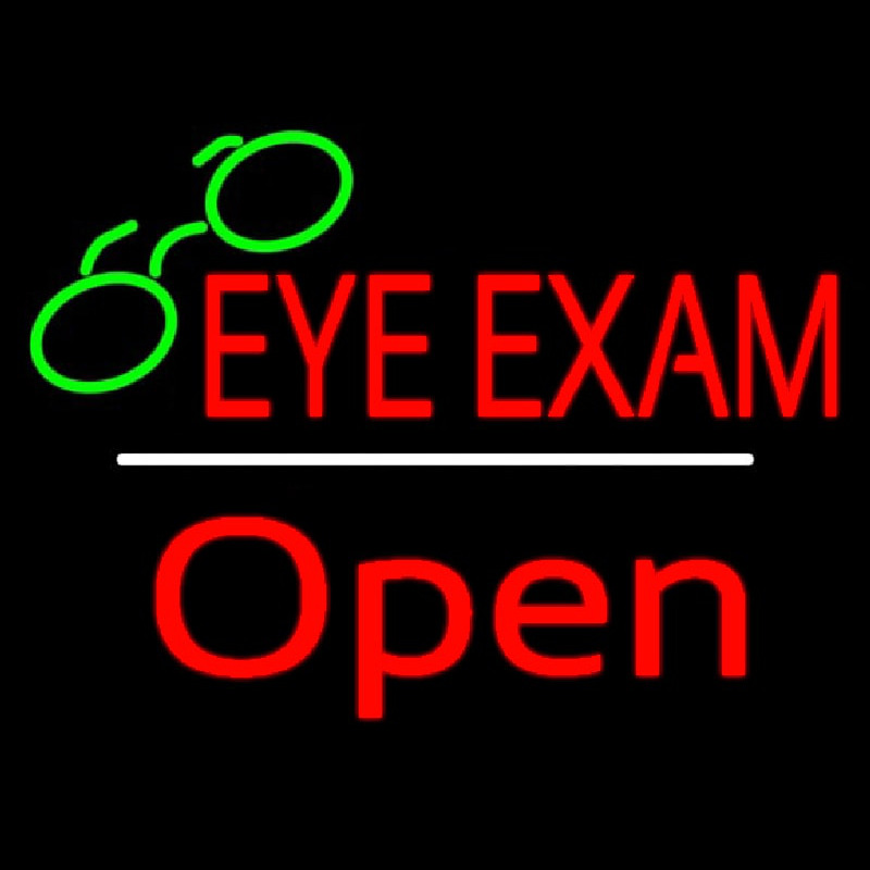Eye E ams Open White Line Neon Skilt