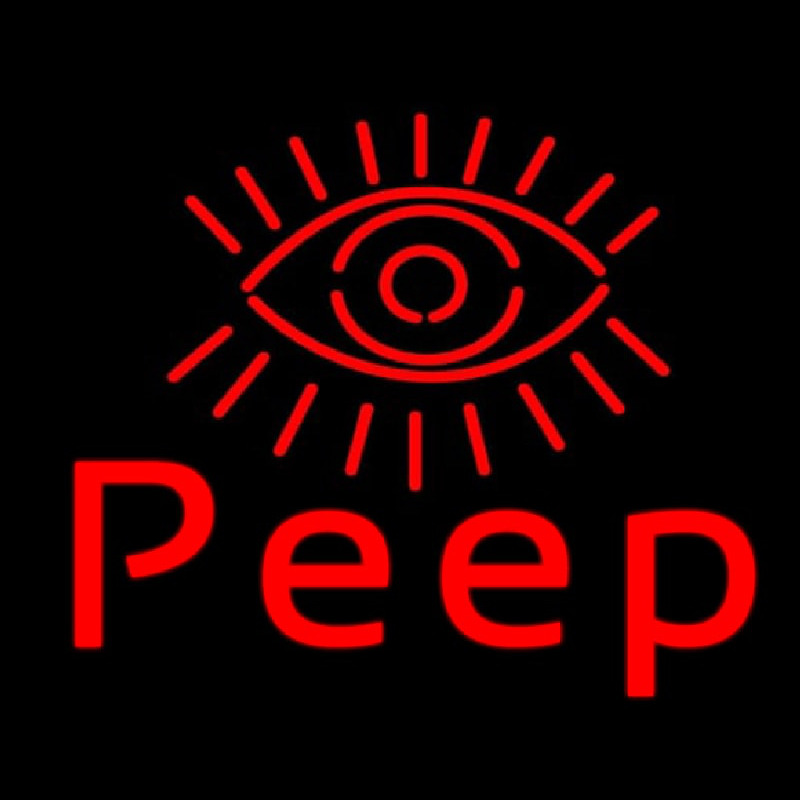 Eye Peep Red Neon Skilt