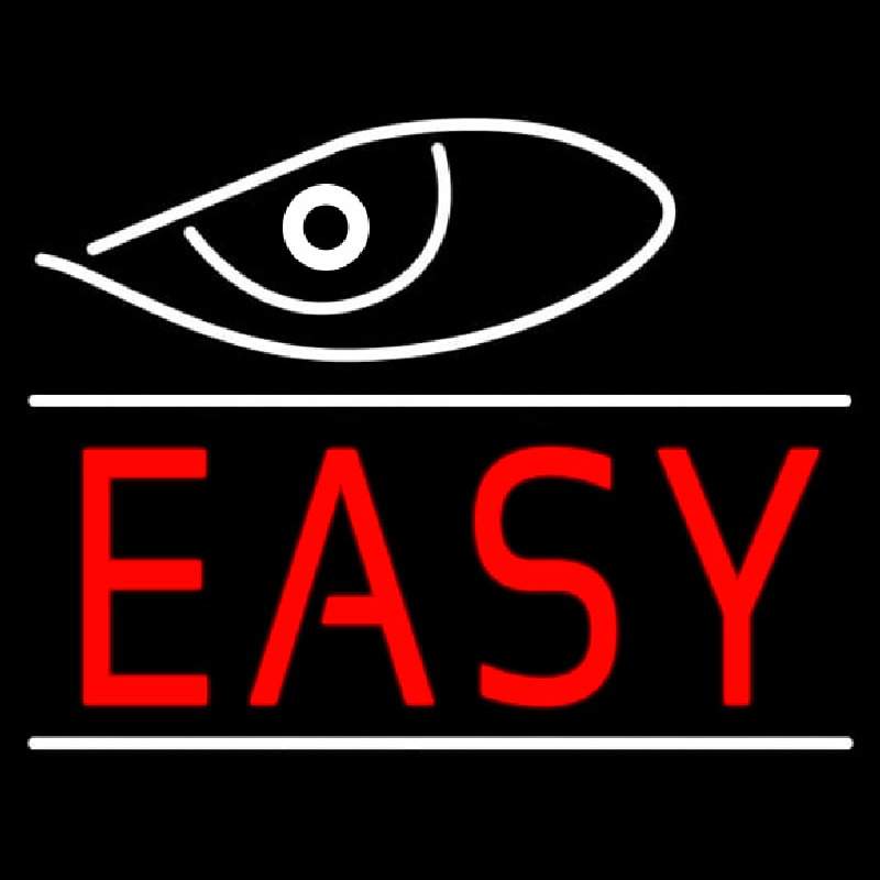 Eye With Easy Neon Skilt