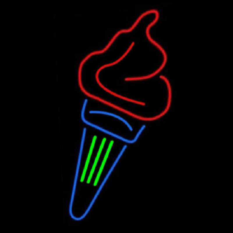Fancy Ice Cream Cone Neon Skilt