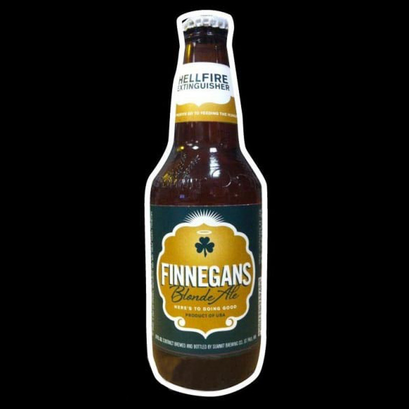 Finnegans Bottle Beer Sign Neon Skilt