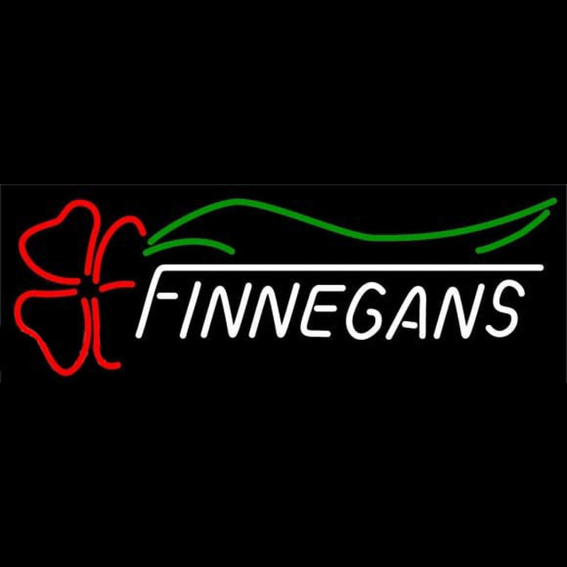 Finnegans With Clover Whiskey Beer Sign Neon Skilt