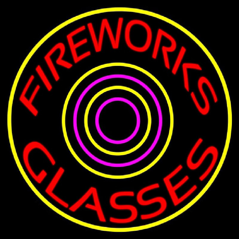 Fire Work Glasses 2 Neon Skilt