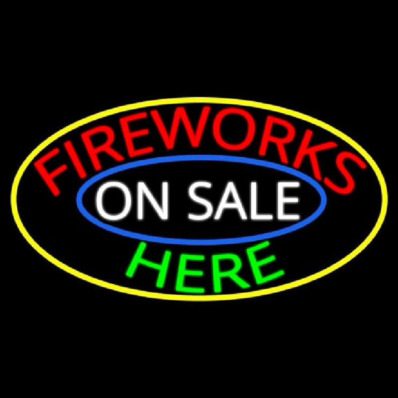 Fireworks On Sale Here Neon Skilt
