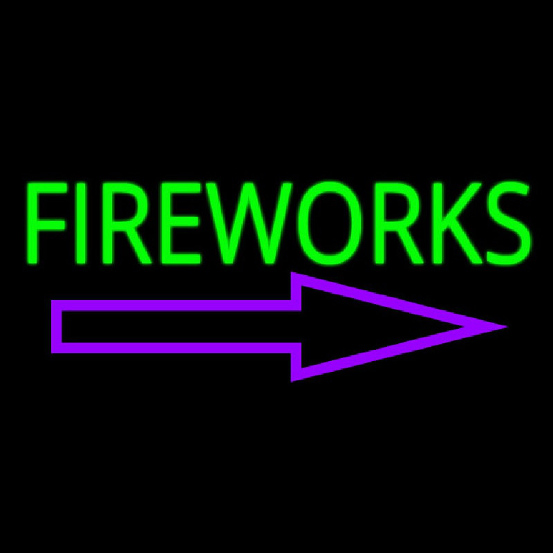 Fireworks With Arrow 1 Neon Skilt