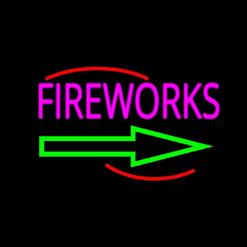Fireworks With Arrow 2 Neon Skilt