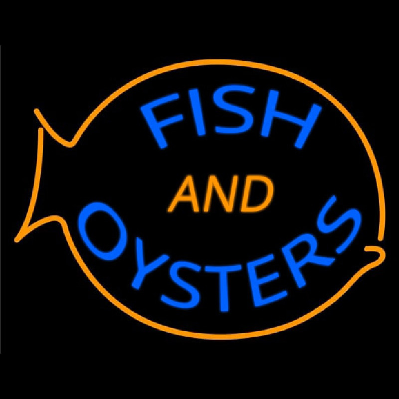 Fish And Oysters Neon Skilt