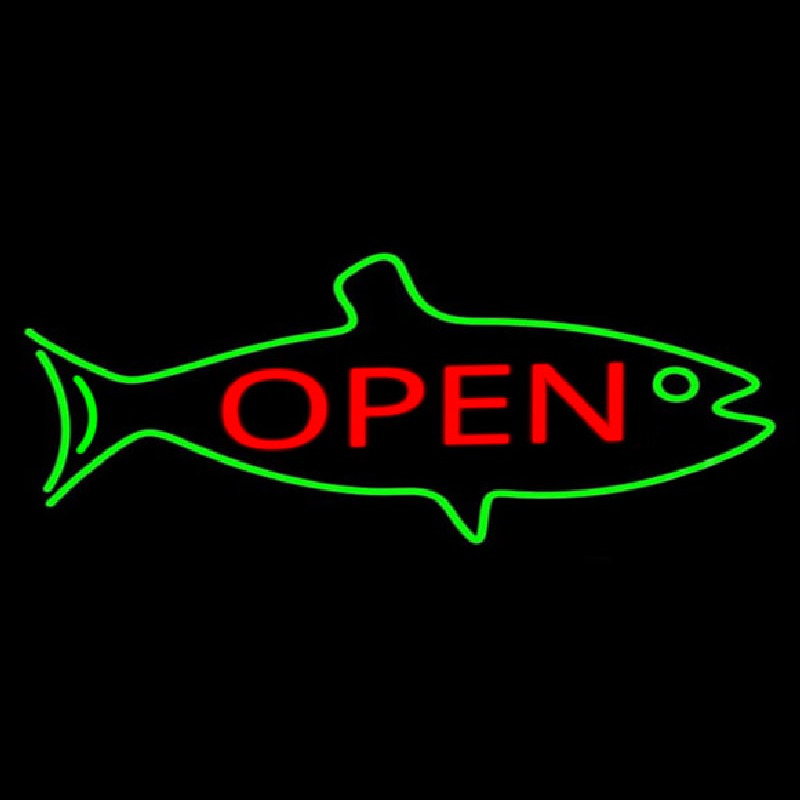 Fish Logo Open Neon Skilt