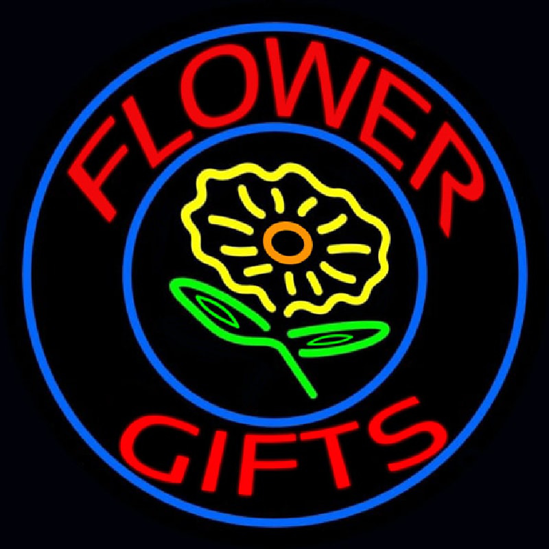 Flower Gifts In Block Logo Neon Skilt
