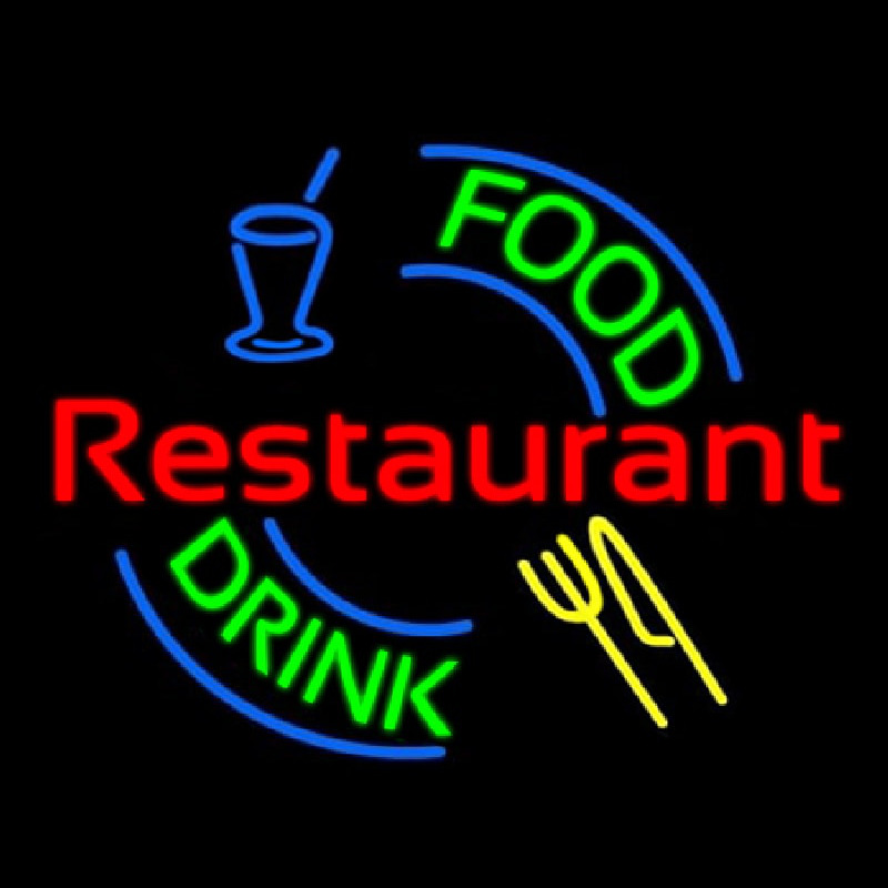 Food And Drink Restaurant Logo Neon Skilt