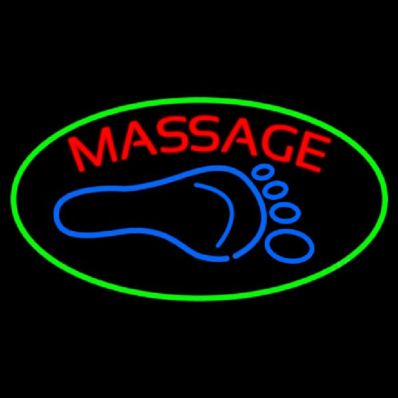Foot With Double Stroke Massage Neon Skilt