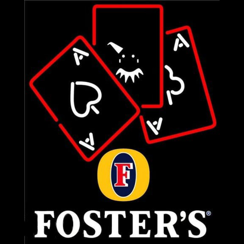 Fosters Ace And Poker Beer Sign Neon Skilt