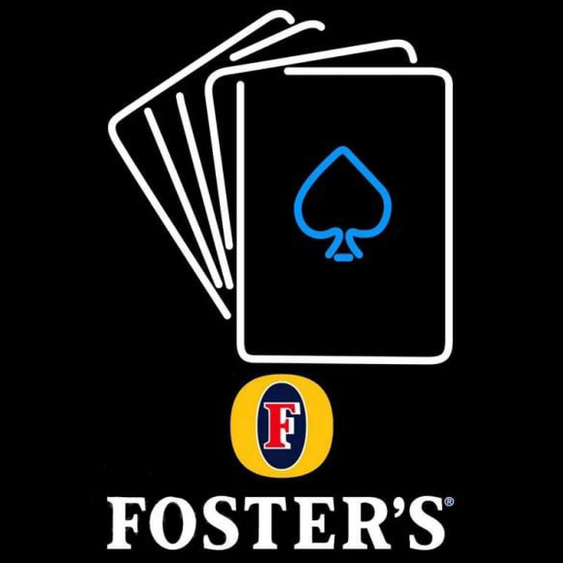 Fosters Cards Beer Sign Neon Skilt