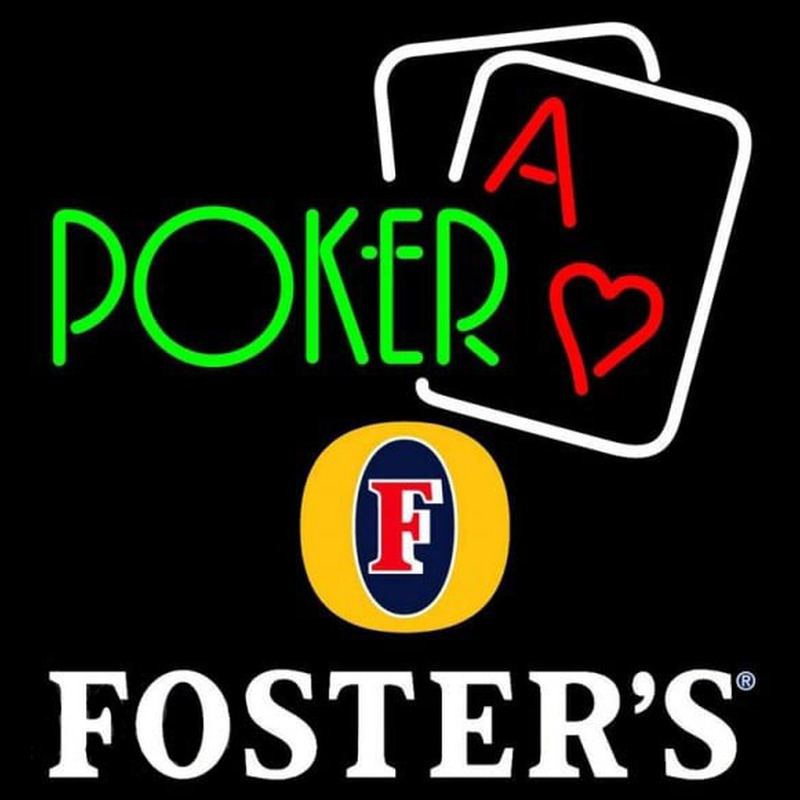 Fosters Green Poker Beer Sign Neon Skilt