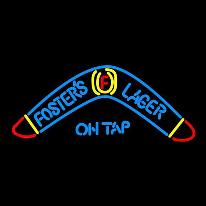 Fosters Lager Boomerang Beer Sign Neon Skilt