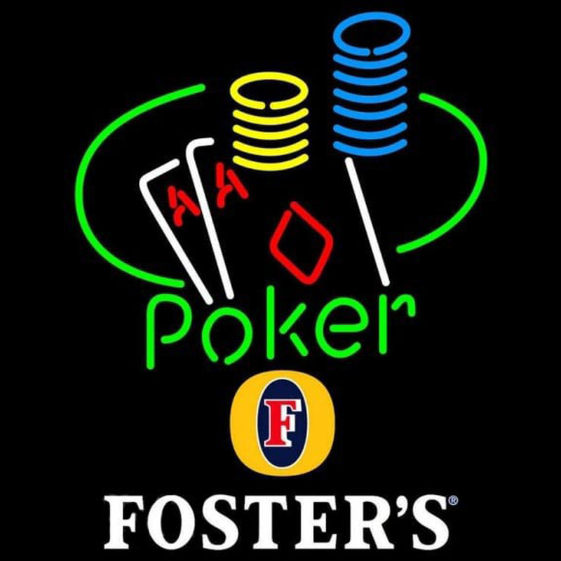 Fosters Poker Ace Coin Table Beer Sign Neon Skilt