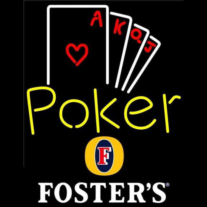 Fosters Poker Ace Series Beer Sign Neon Skilt