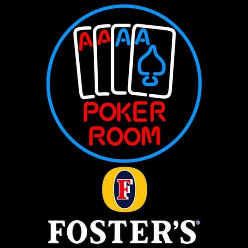 Fosters Poker Room Beer Sign Neon Skilt