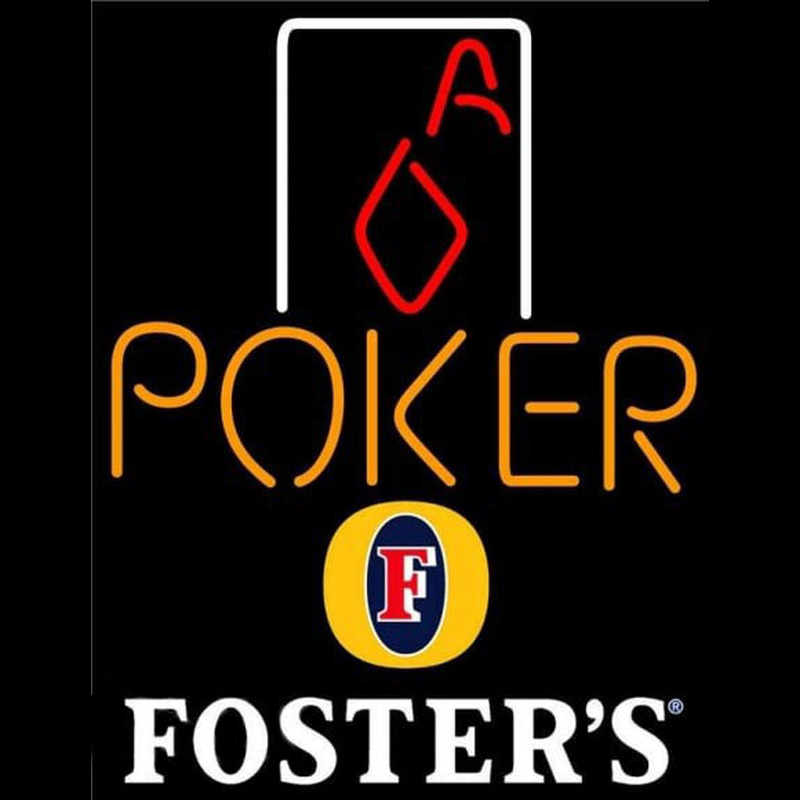 Fosters Poker Squver Ace Beer Sign Neon Skilt