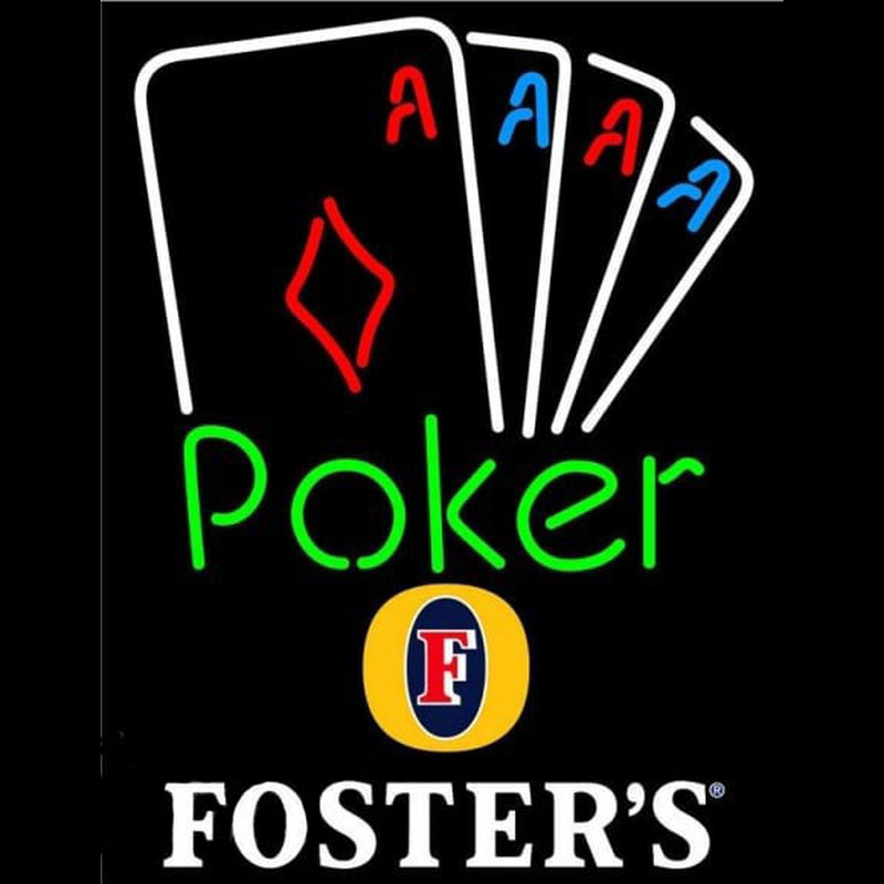 Fosters Poker Tournament Beer Sign Neon Skilt