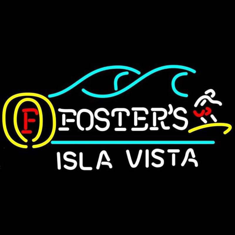 Fosters Surfer Isla Vista Beer Sign Neon Skilt