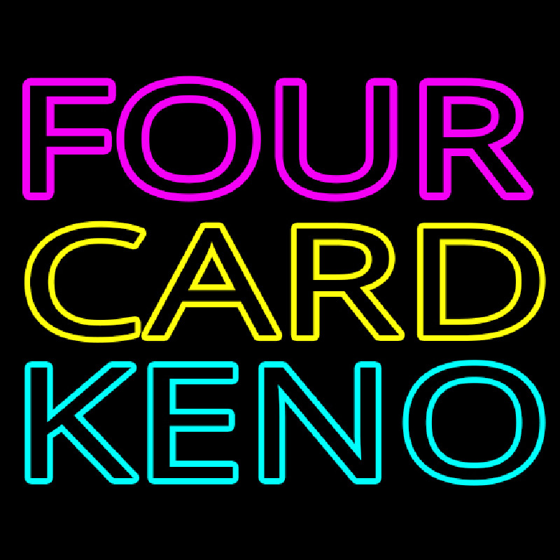 Four Card Keno 1 Neon Skilt