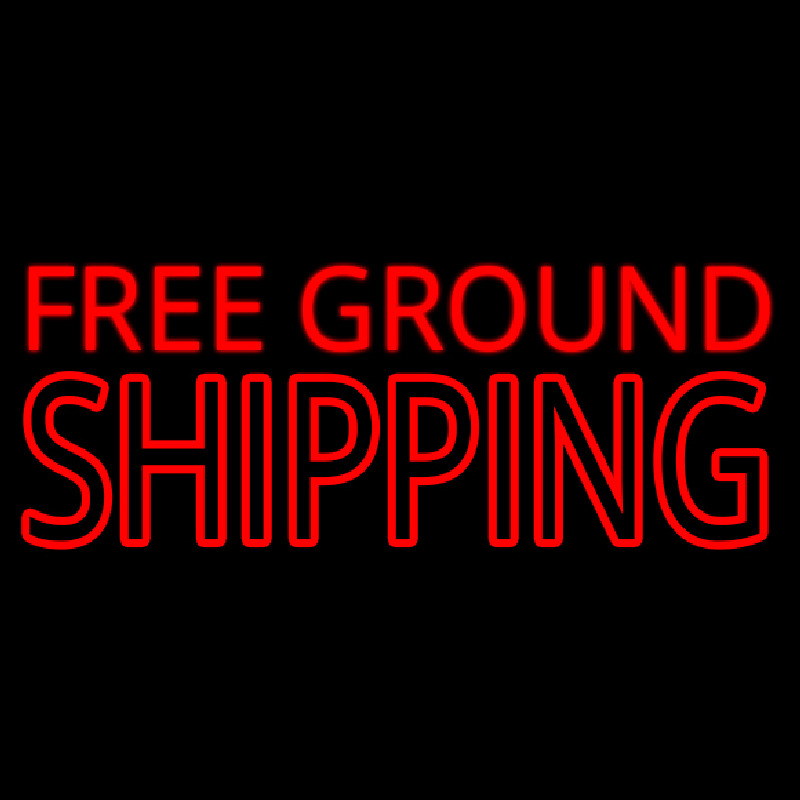 Free Ground Shipping Block Neon Skilt