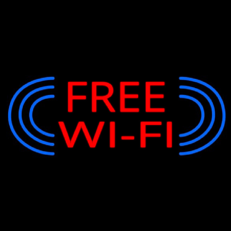 Free Wi Fi Neon Skilt