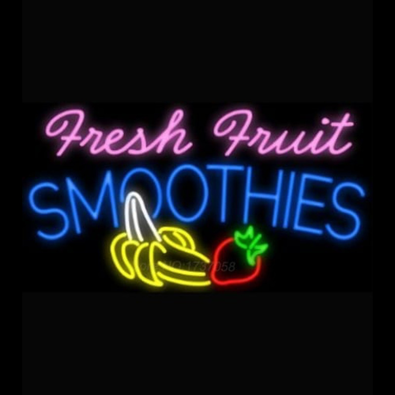 Fresh Fruit Smoothies Logo Neon Skilt
