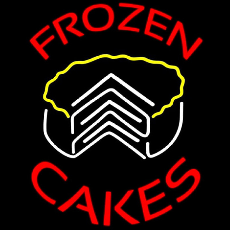 Frozen Cakes Birthday Dessert Neon Skilt