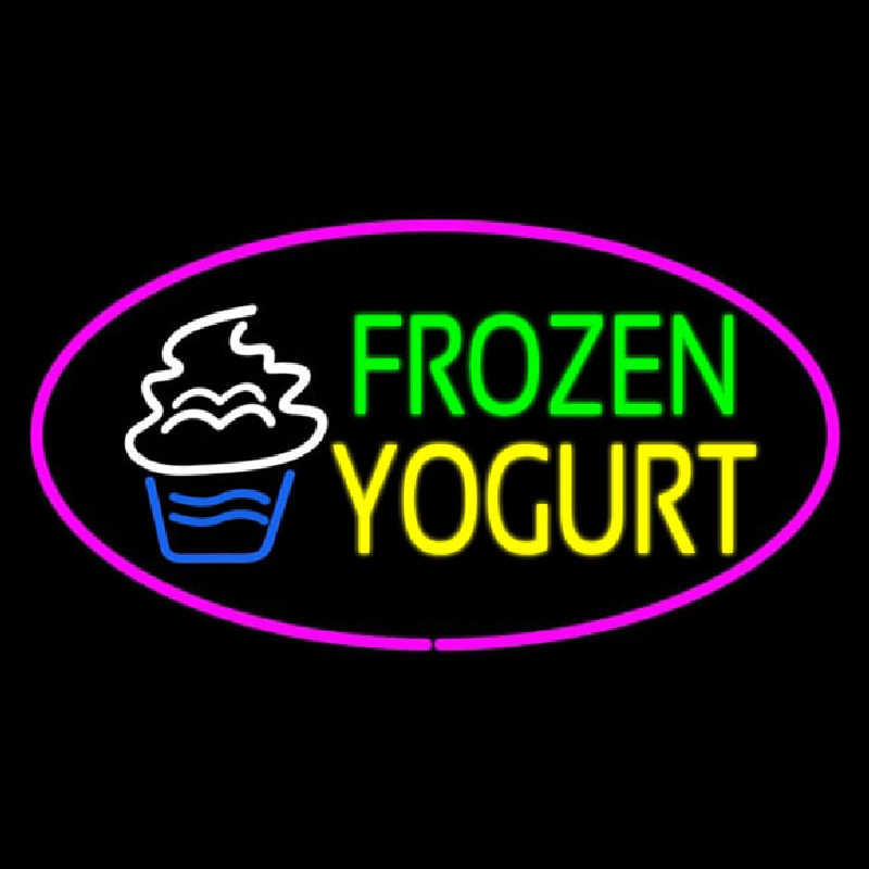 Frozen Yogurt Oval Pink Neon Skilt