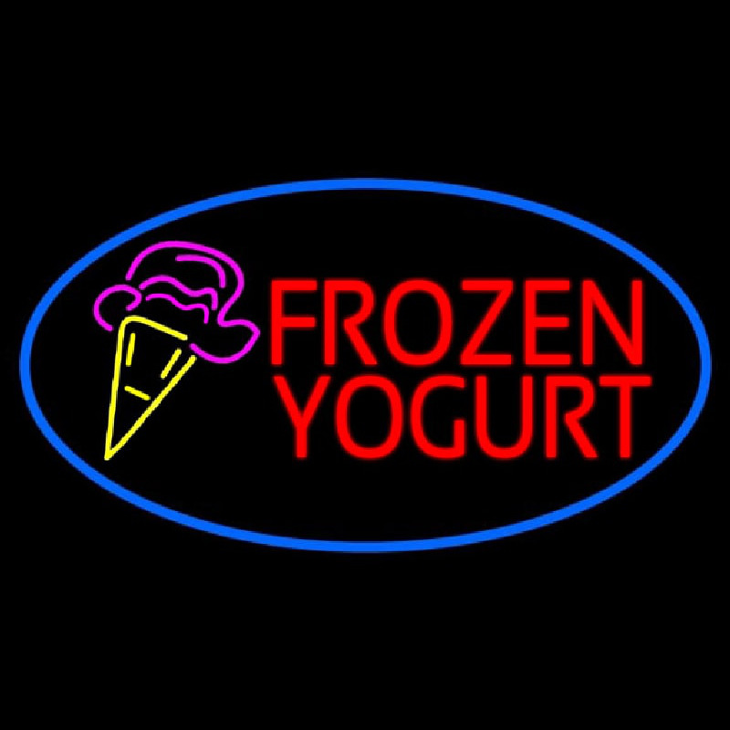 Frozen Yogurt With Logo Neon Skilt