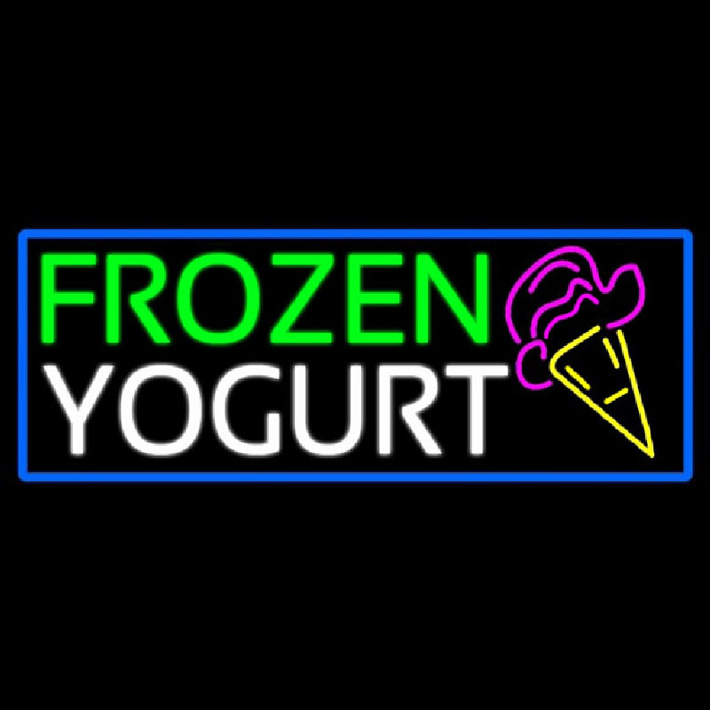 Frozen Yogurt With Logo Neon Skilt