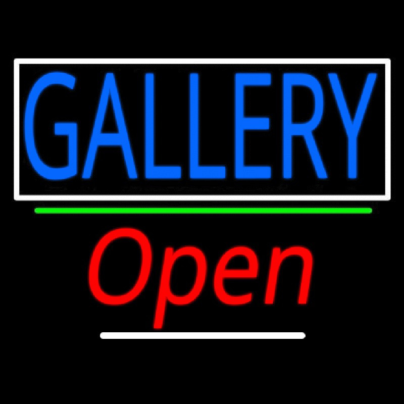 Gallery With Border Open 3 Neon Skilt