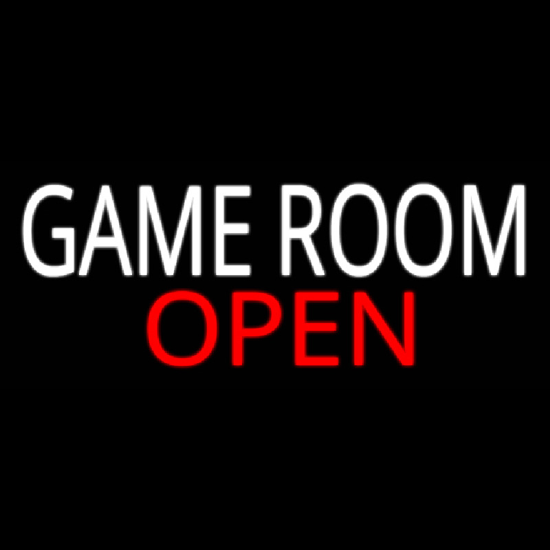 Game Room Open Neon Skilt