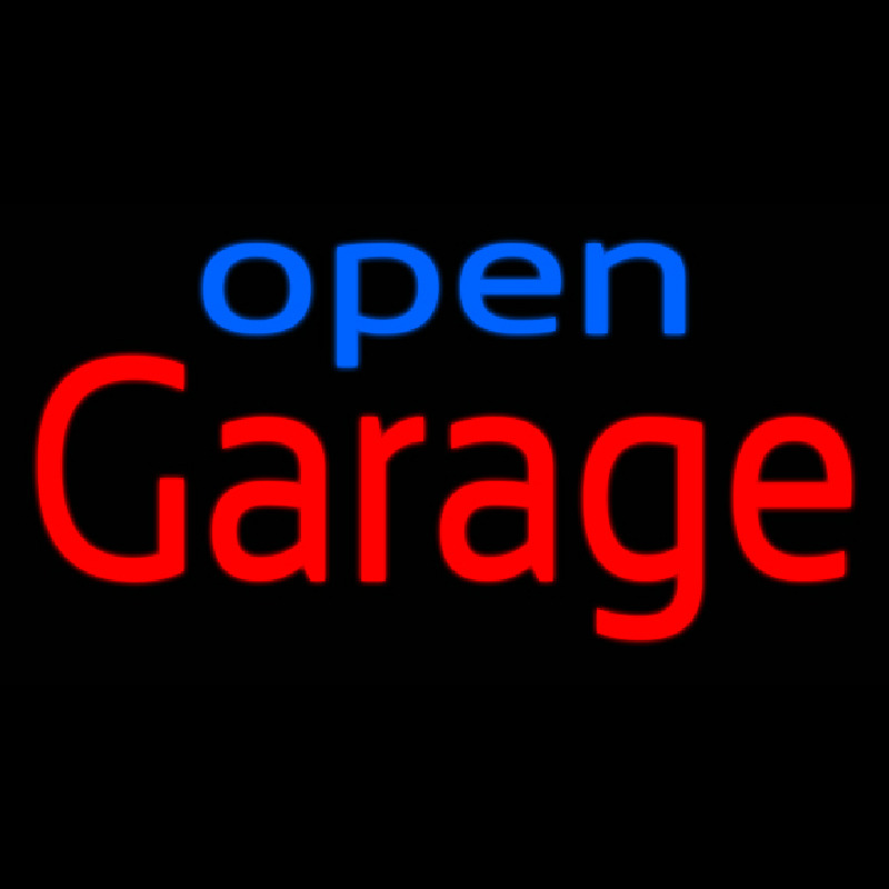Garage Open Neon Skilt