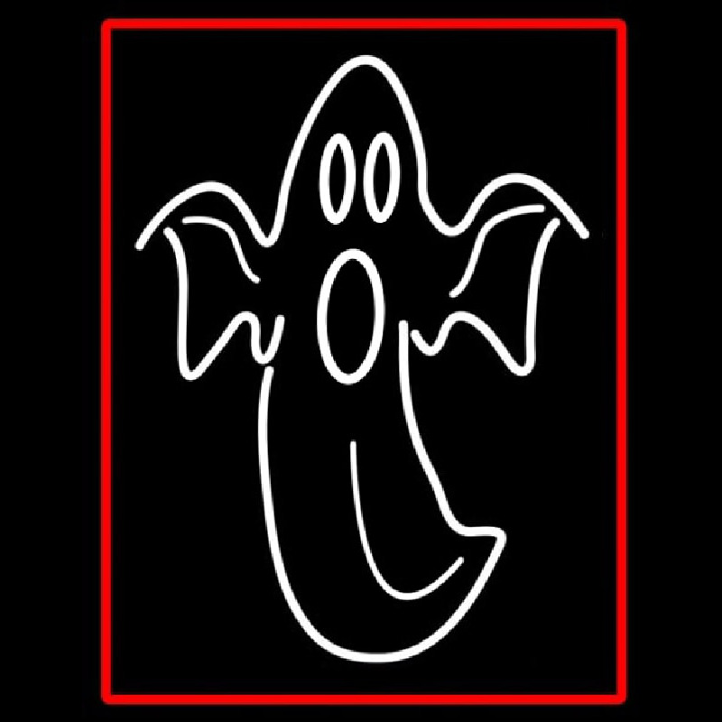 Ghost With Red Border Neon Skilt