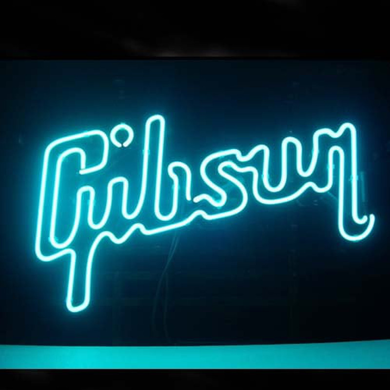 Gibson Guitar Music Øl Bar Åben Neon Skilt