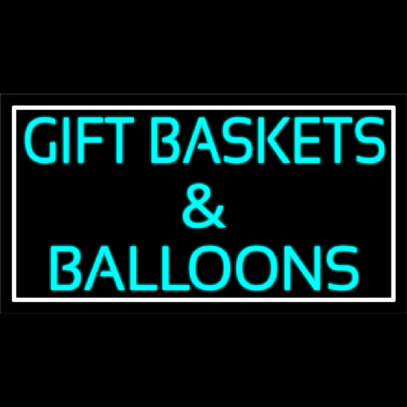 Gift Baskets Balloons With Border Neon Skilt