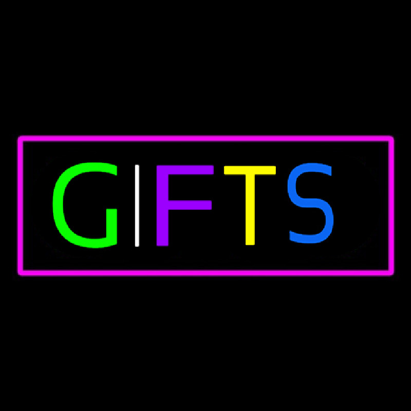 Gifts Rectangle Pink Neon Skilt