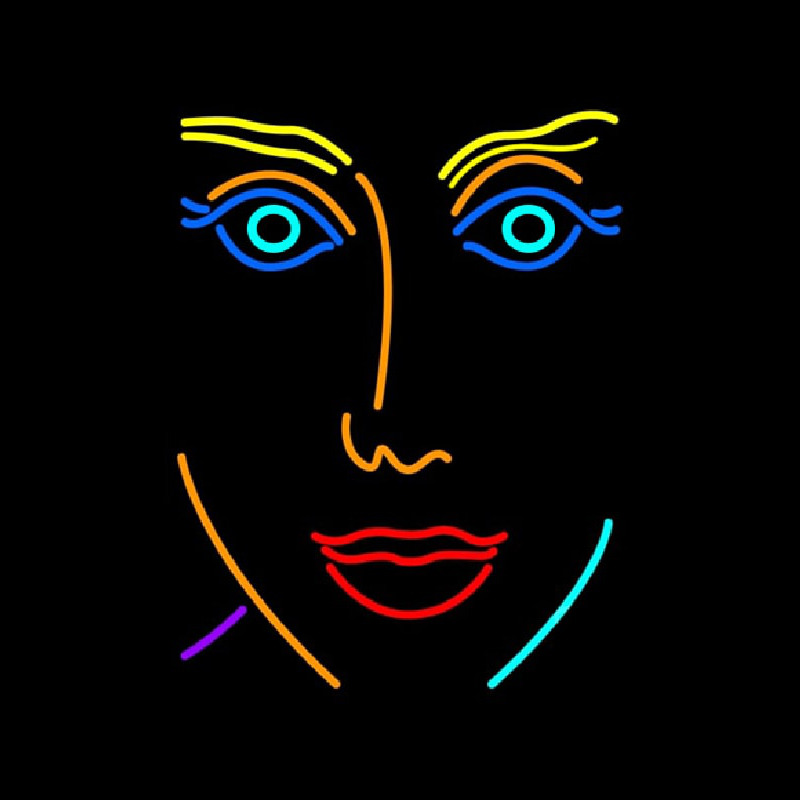 Girl Face Neon Skilt