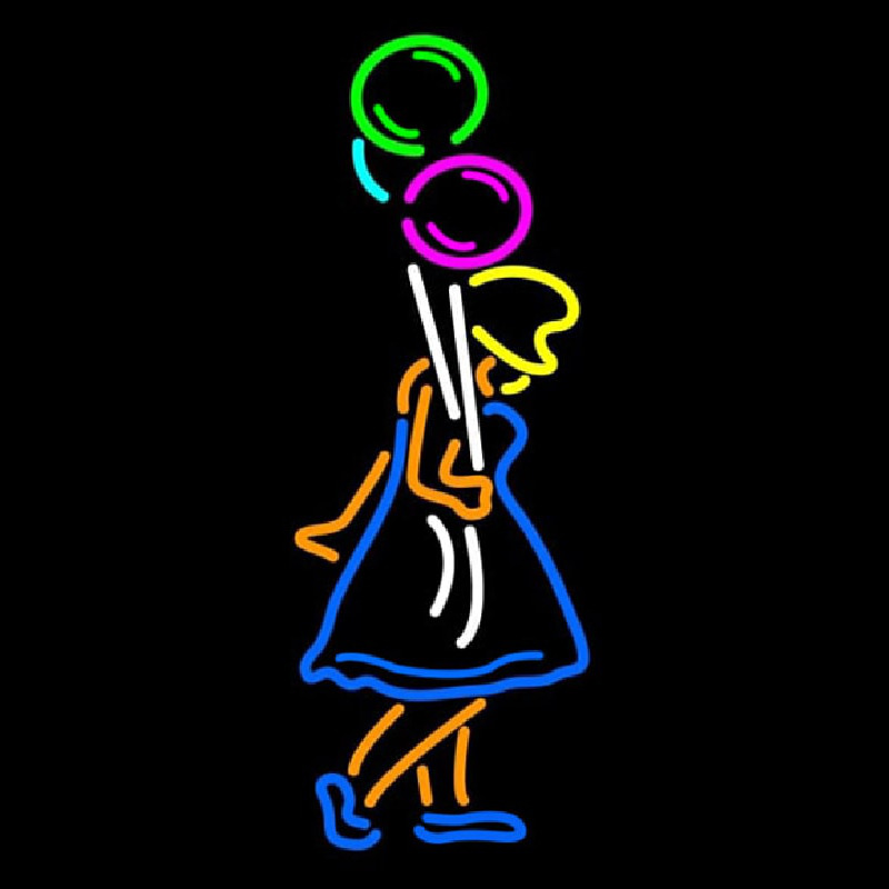 Girl With Balloon Neon Skilt