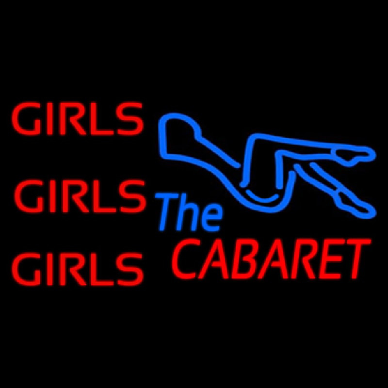 Girls Girls Girls The Cabaret Girl Logo Neon Skilt