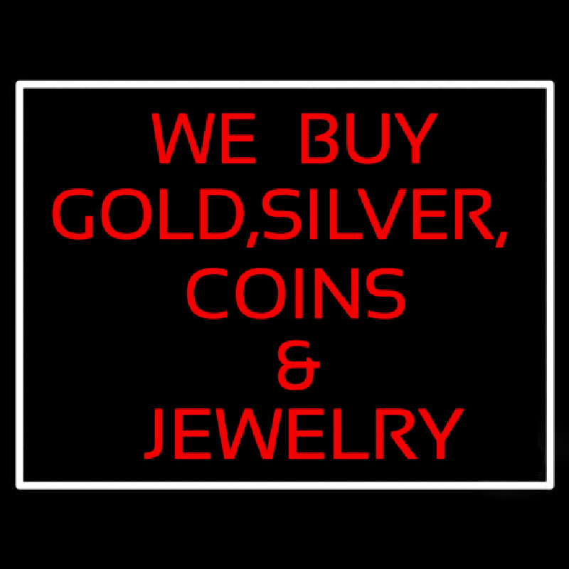 Gold Silver Coins Neon Skilt