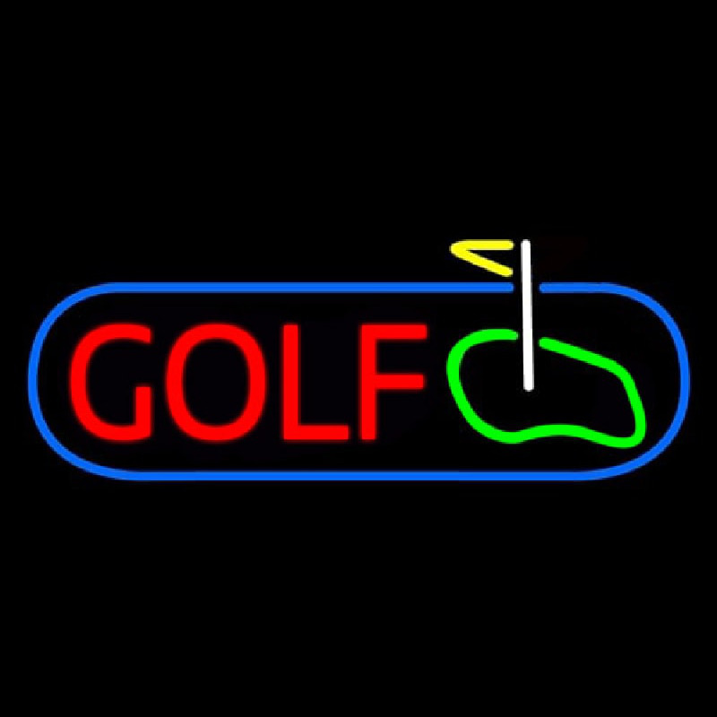 Golf With Ground Neon Skilt