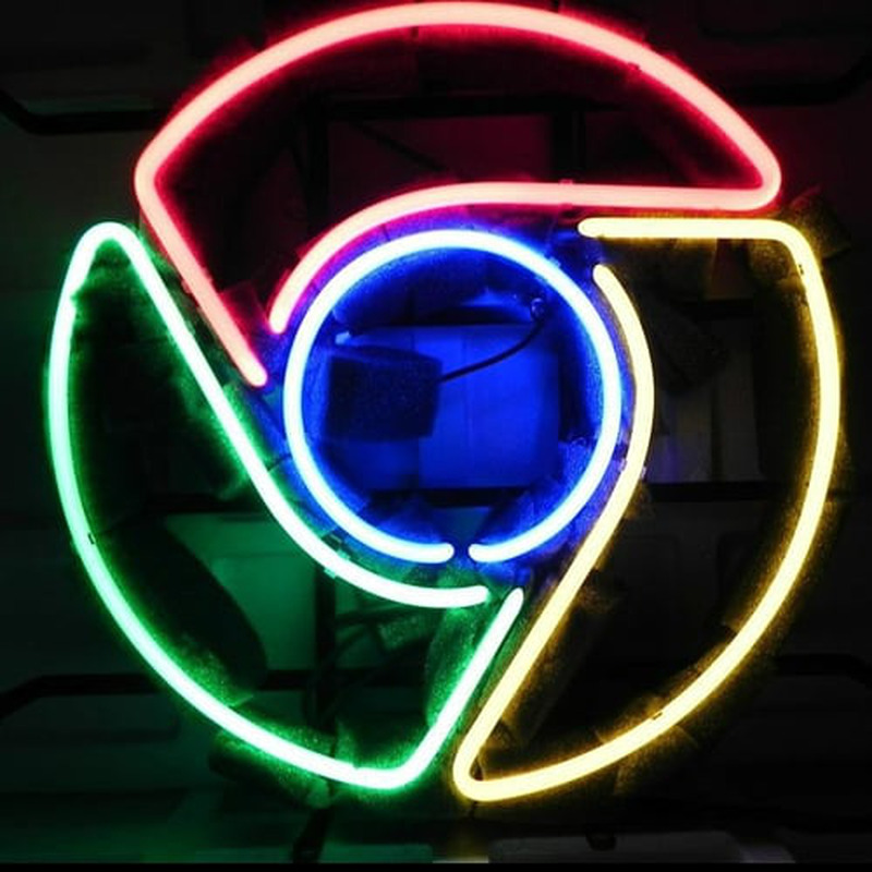 Google Chrome Advertising Øl Bar Neon Skilt
