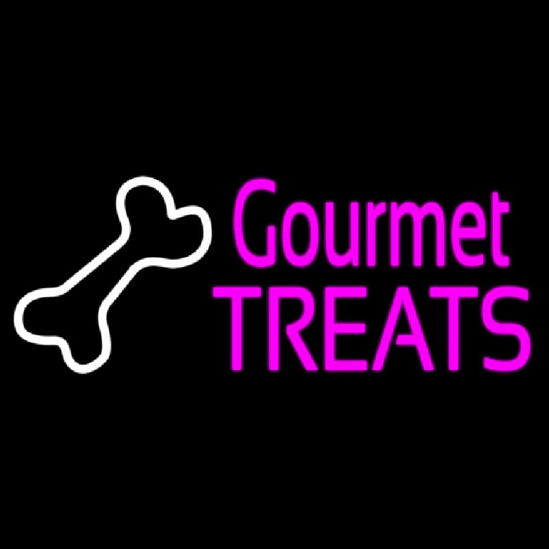 Gourmet Treats With Logo Neon Skilt