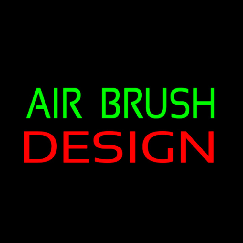 Green Air Brush Design Neon Skilt